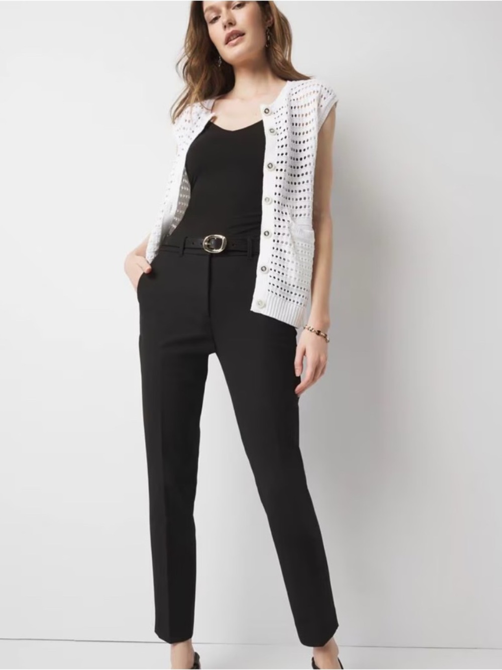 NEW! WHBM Classic Slim Trousers, Black, size 16R, Brand New With Tags!